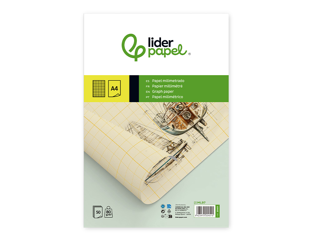 Papel Milimetrico Liderpapel Din A4 50 Folhas ( Imagem 2 de 14 ) - Preview