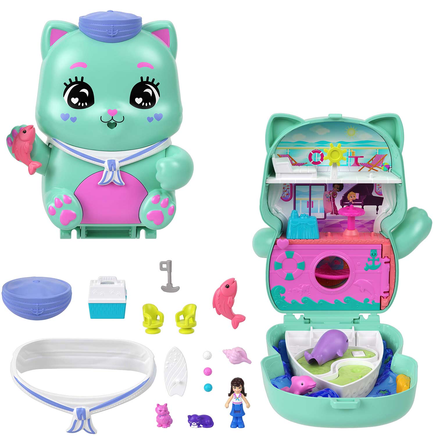 Polly Pocket World Estuche Animal Gatito Marinero ( Imagem 2 de 4 ) - Preview
