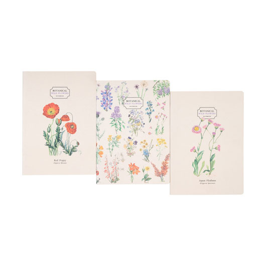 Conjunto 3 Cadernos A5 Wild Flowers Pca5001 ( Imagem 2 de 4 ) - Preview