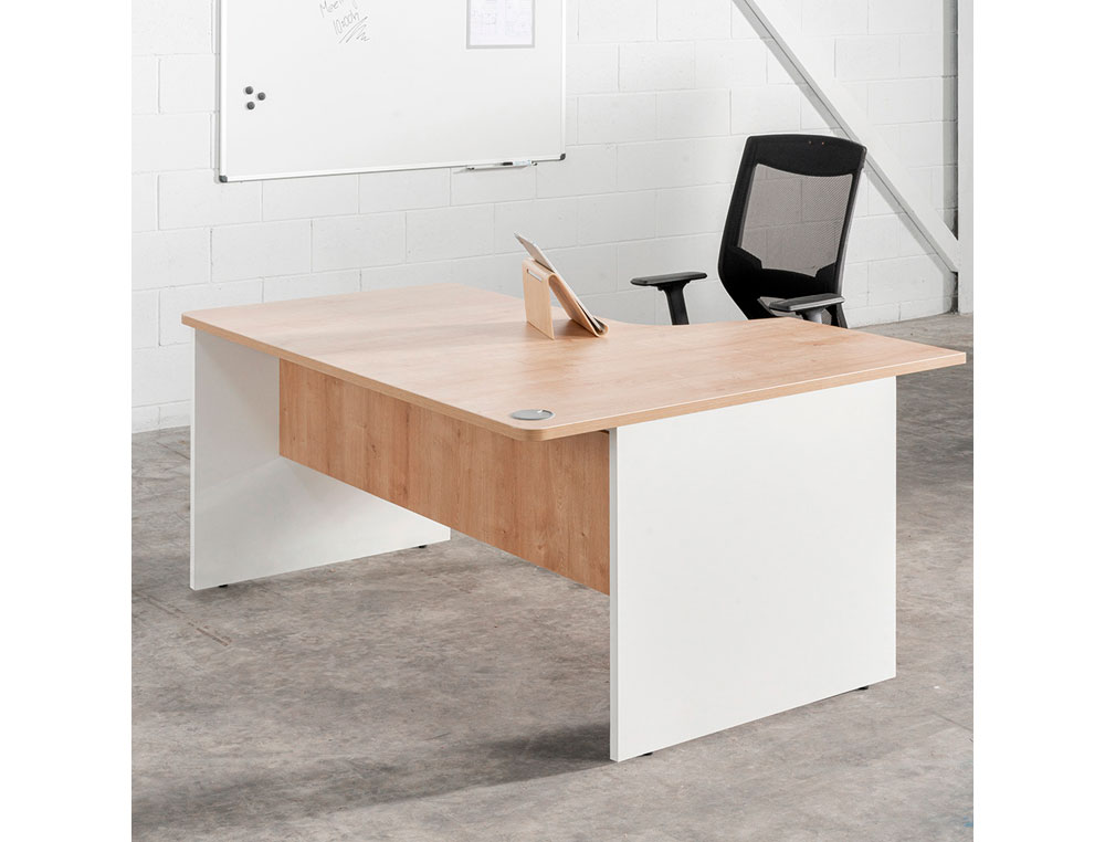 Mesa de escritorio rocada serie work 2000 x 840 mm acabamento faia ( Imagem 2 de 5 ) - Preview