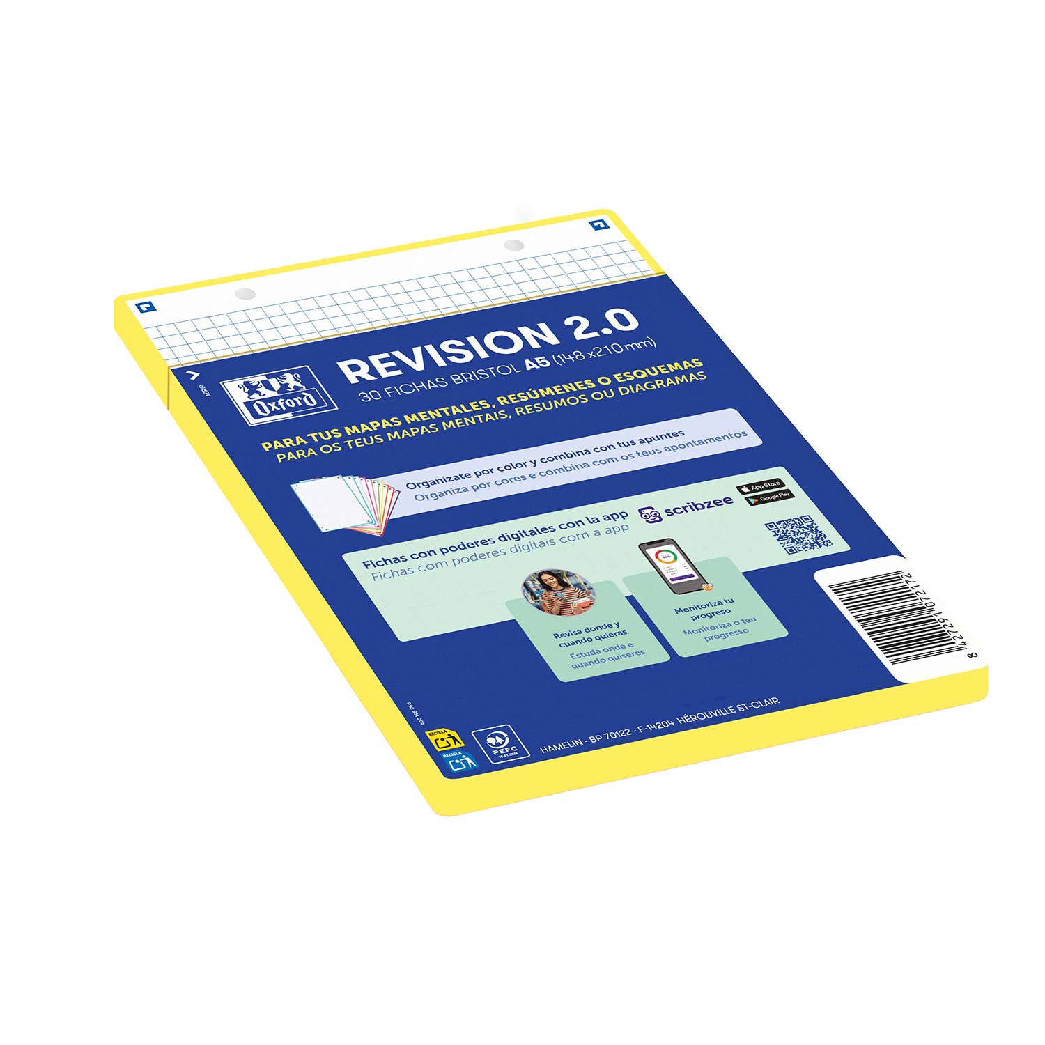 Ficha De Revisao 2.0 A5 Quadriculada Oxford Amarelo (30 Un) 400198766 ( Imagem 2 de 3 ) - Preview