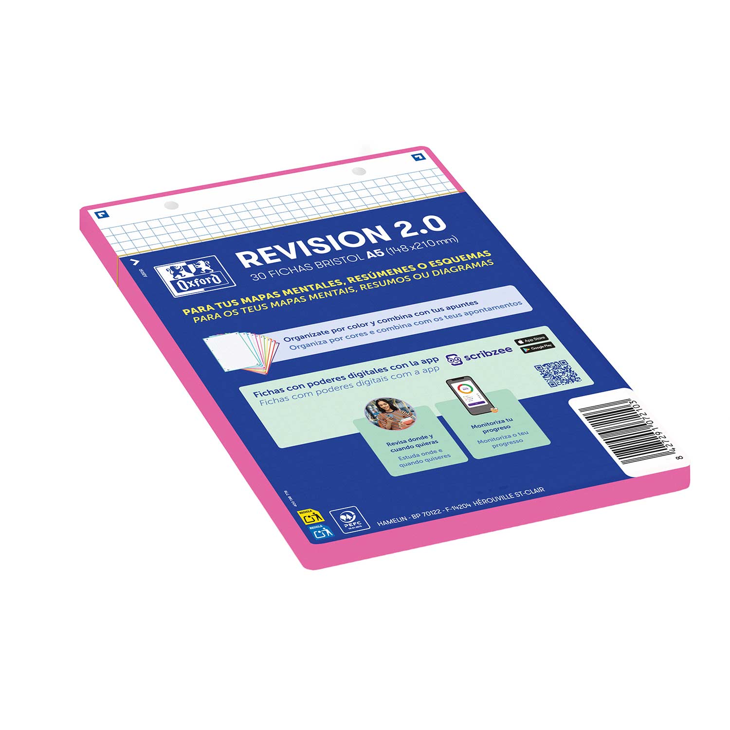 Ficha De Revisao 2.0 A5 Quadriculada Oxford Fuscia (30 Un) 400198778 ( Imagem 2 de 3 ) - Preview