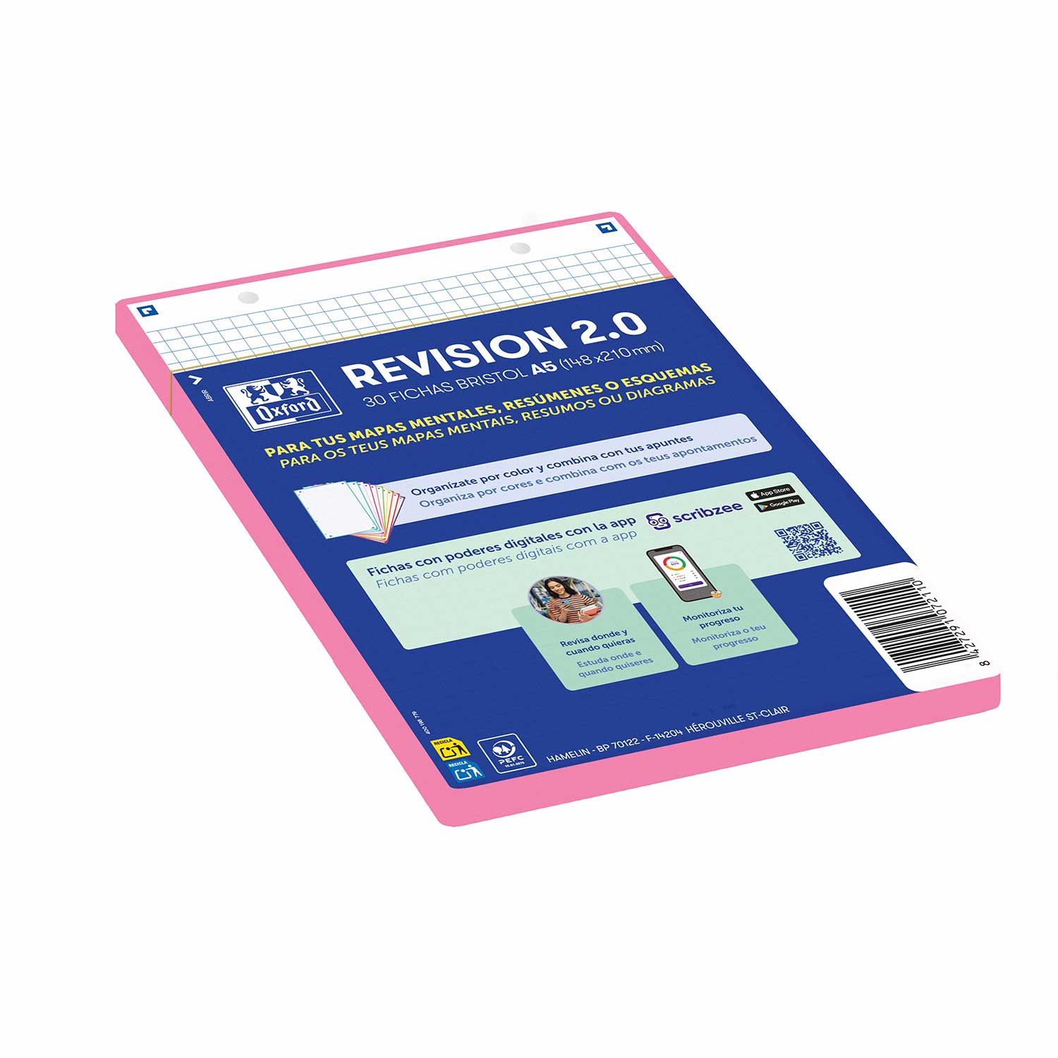 Ficha De Revisao 2.0 A5 Quadriculada Oxford Rosa (30 Un) 400198779 ( Imagem 2 de 3 ) - Preview