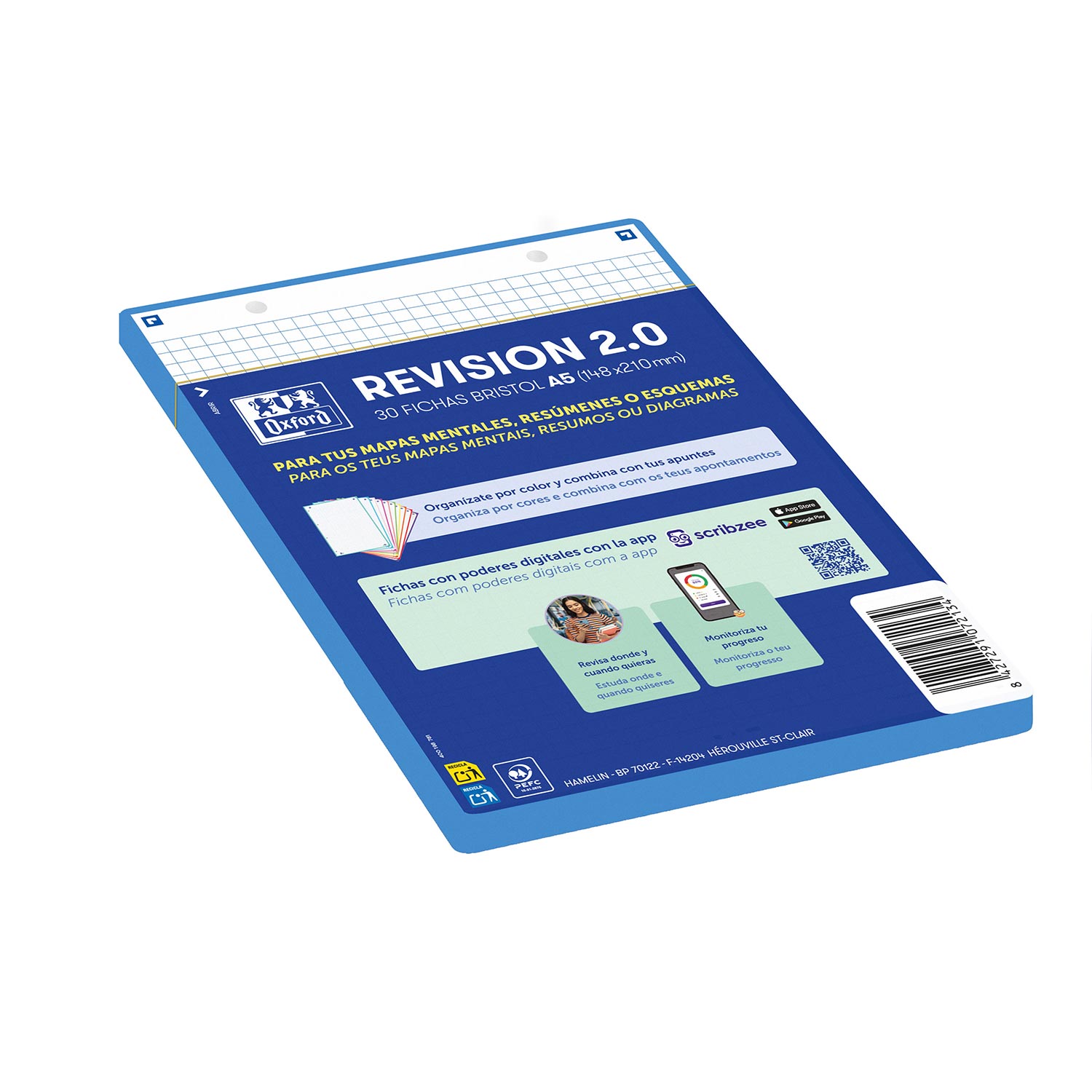 Ficha De Revisao 2.0 A5 Quadriculada Oxford Turquesa (30 Un) 400198781 ( Imagem 2 de 3 ) - Preview
