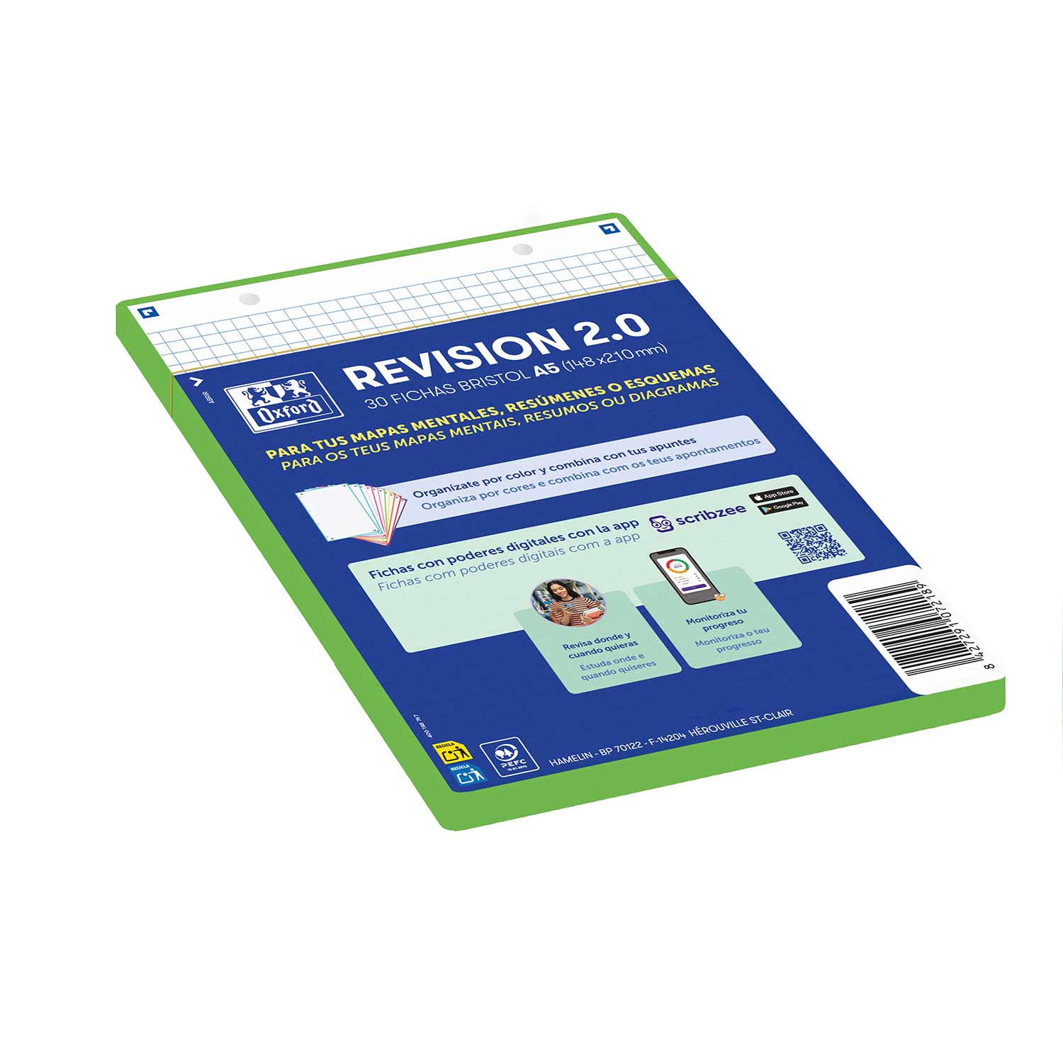Ficha De Revisao 2.0 A5 Quadriculada Oxford Verde (30 Un) 400198767 ( Imagem 2 de 3 ) - Preview