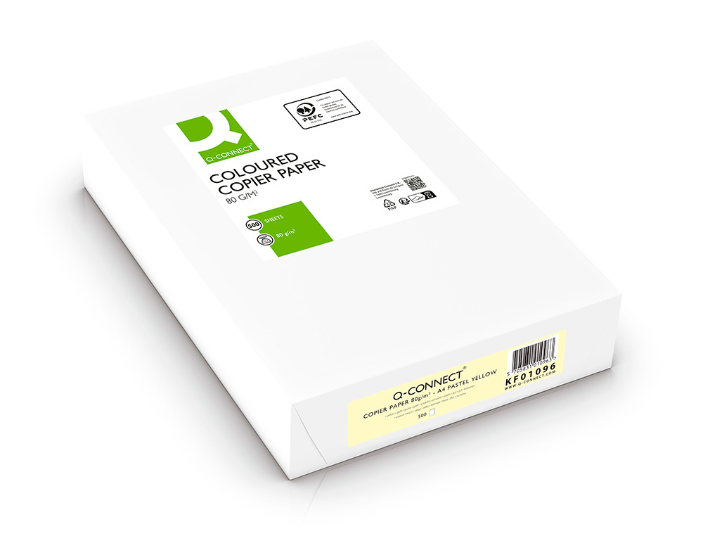 Papel de cor Q-connect. A4. Cor amarelo. 500 folhas ( Imagem 3 de 12 ) - Preview