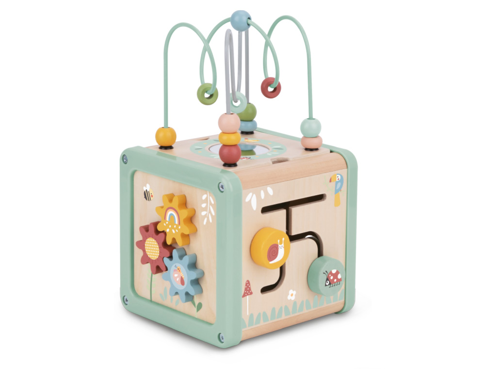 Jogo infantil imaginovo madeira cubo de atividades +18 meses 15,5x15,5x28cm ( Imagem 4 de 10 ) - Preview