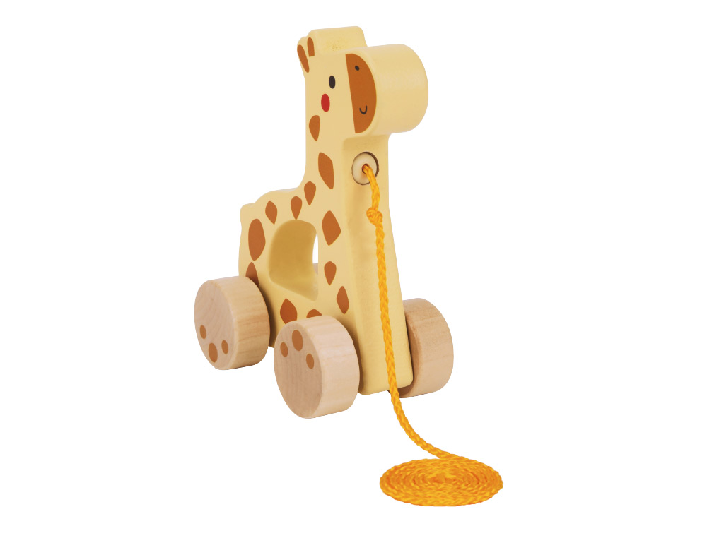 Jogo infantil imaginovo madeira girafa para arrastar com rodas +12 meses 16x12x5,4cm ( Imagem 3 de 9 ) - Preview