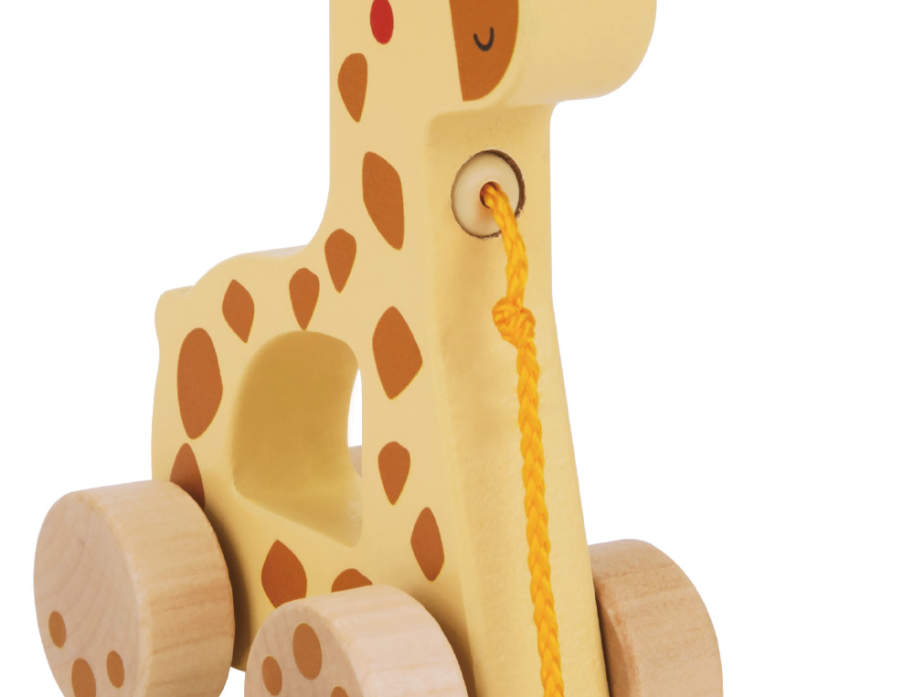 Jogo infantil imaginovo madeira girafa para arrastar com rodas +12 meses 16x12x5,4cm ( Imagem 4 de 9 ) - Preview