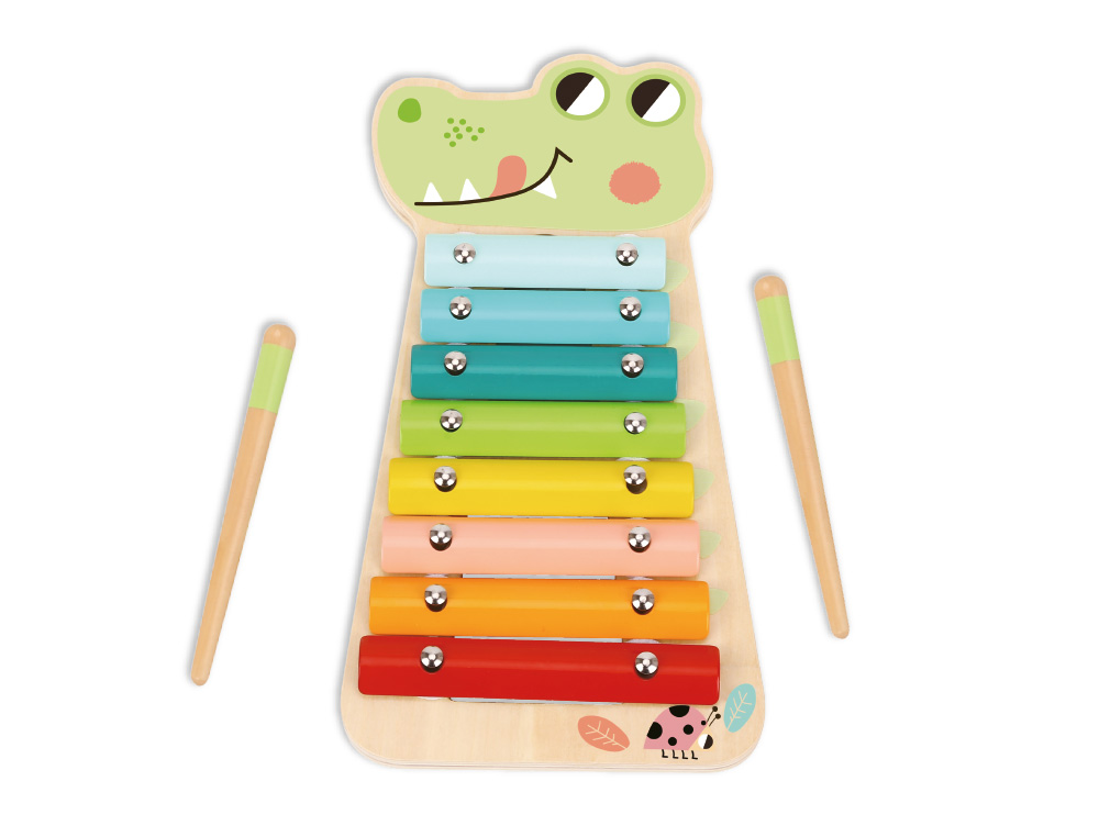 Jogo infantil imaginovo madeira xilofone instrumento musical crocodilo +18 meses 28x14,8x2,5cm ( Imagem 2 de 10 ) - Preview