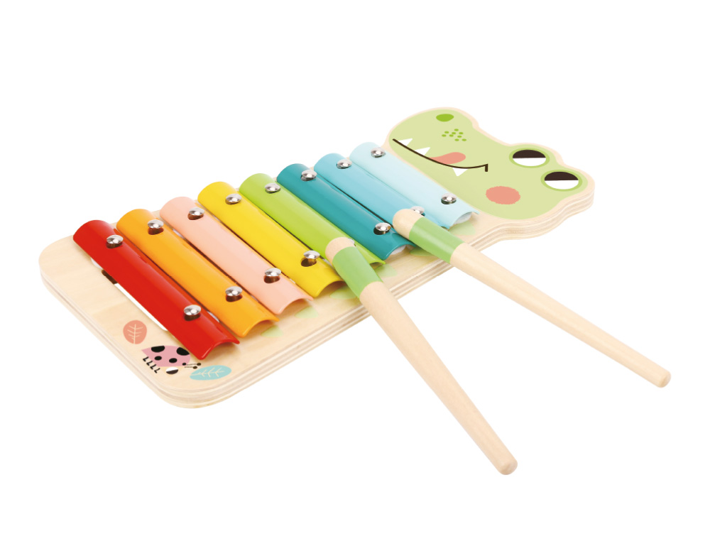 Jogo infantil imaginovo madeira xilofone instrumento musical crocodilo +18 meses 28x14,8x2,5cm ( Imagem 3 de 10 ) - Preview
