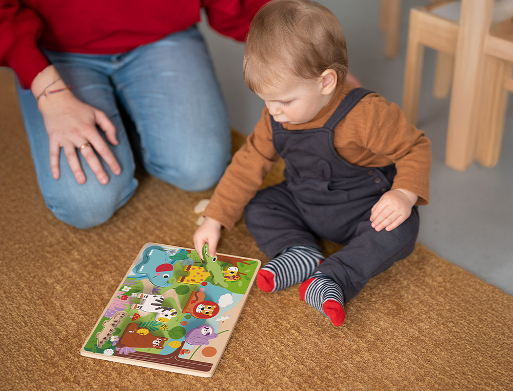 Puzzle infantil imaginovo madeira 3d animais +12 meses 8 pecas 29,5x22x1,7cm ( Imagem 4 de 7 ) - Preview