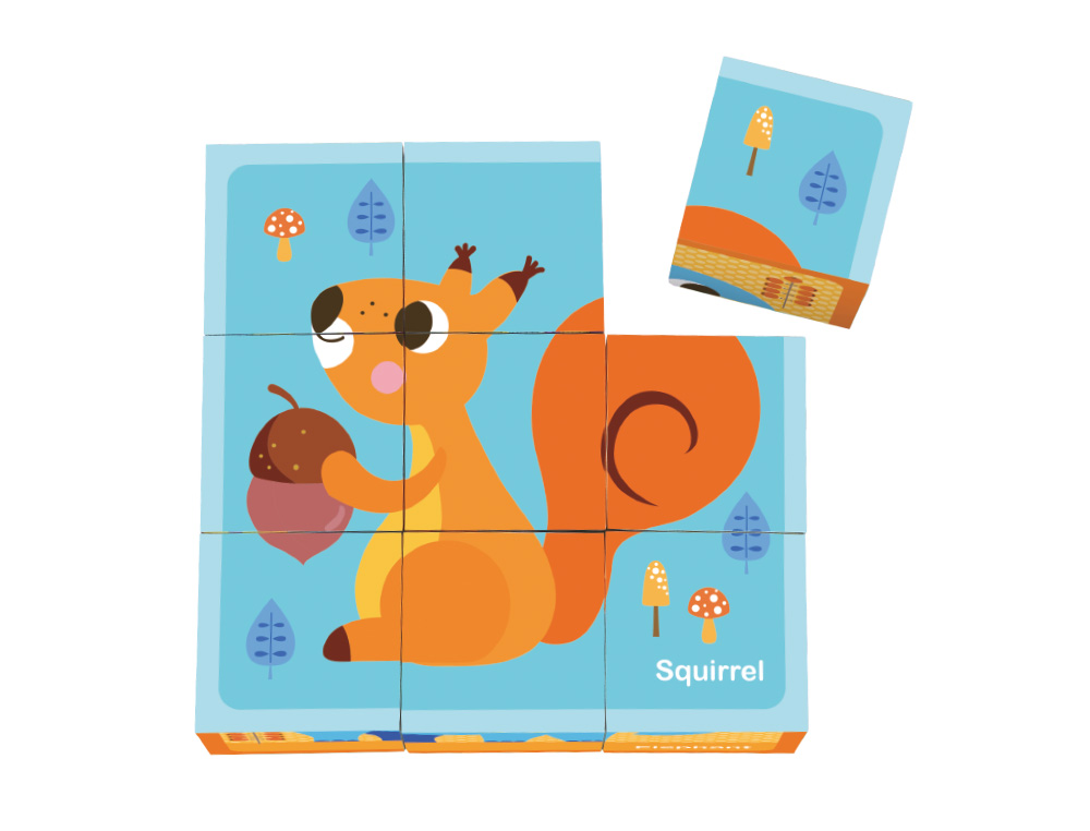 Puzzle infantil imaginovo madeira cubos de animais +24 meses 15 pecas inclui 12 padroes 22x22x6,4cm ( Imagem 2 de 9 ) - Preview