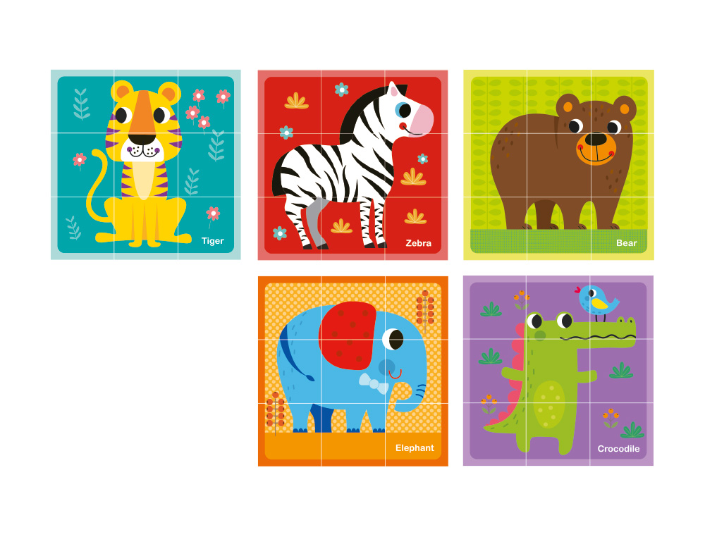 Puzzle infantil imaginovo madeira cubos de animais +24 meses 15 pecas inclui 12 padroes 22x22x6,4cm ( Imagem 3 de 9 ) - Preview
