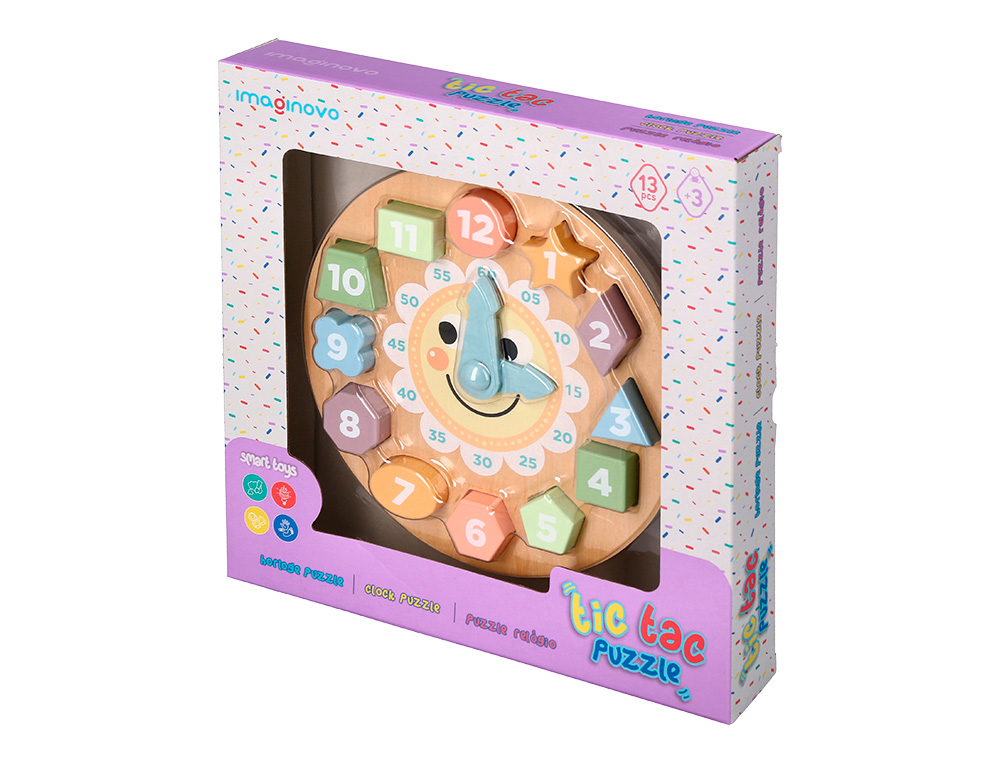 Jogo infantil imaginovo madeira relogio +3 anos 13 pecas 29x29x3,5cm ( Imagem 5 de 7 ) - Preview