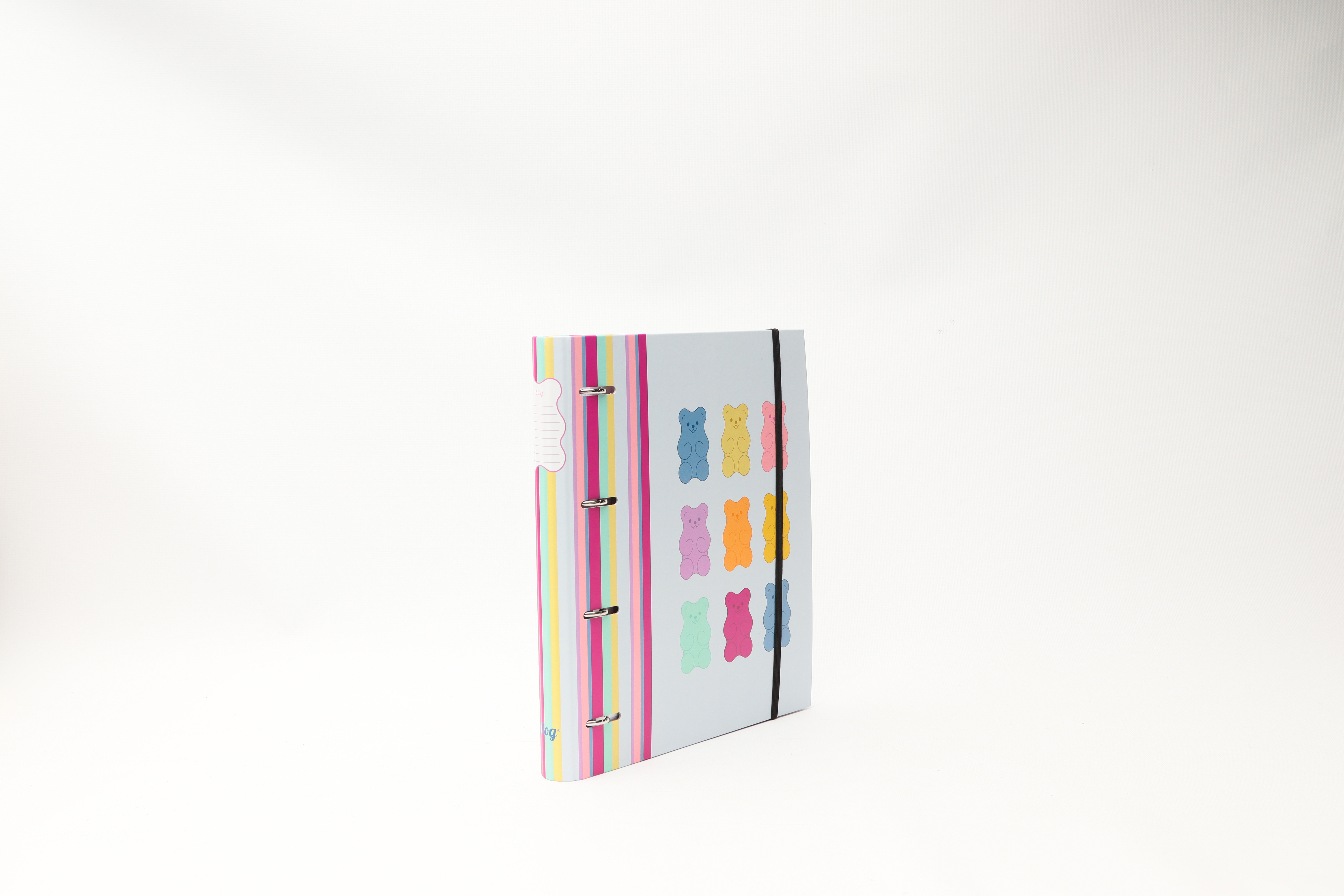 Capa de 4 Argolas c/ Recarga de folhas A4 Pautadas Separadores e Autocolantes - ANCOR B'LOG SWEET CANDY ( Imagem 3 de 5 ) - Preview