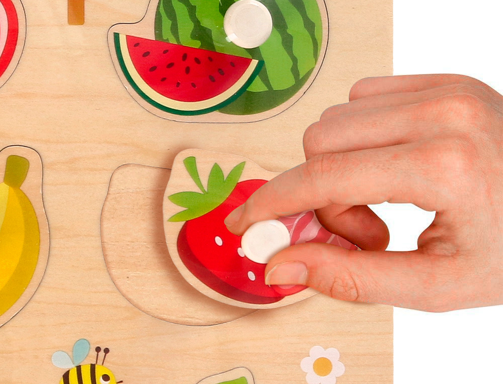 Puzzle infantil imaginovo madeira frutas +18 meses 10 pecas 30x22,5x1,5cm ( Imagem 5 de 5 ) - Preview