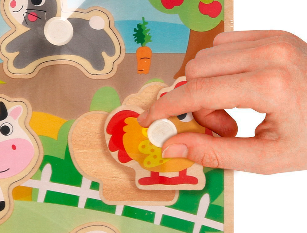 Puzzle infantil imaginovo madeira quinta +18 meses 9 pecas 30x22,5x1,5cm ( Imagem 5 de 5 ) - Preview