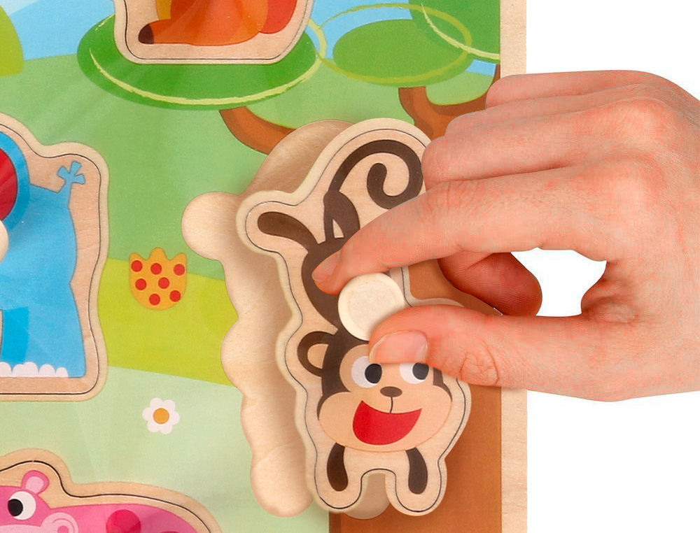 Puzzle infantil imaginovo madeira animais +18 meses 9 pecas 30x22,5x1,5cm ( Imagem 5 de 5 ) - Preview