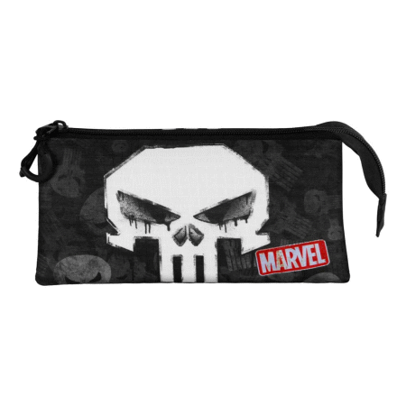 Marvel Punisher Skull Estojo Triplo, Preta ( Imagem 2 de 3 ) - Preview