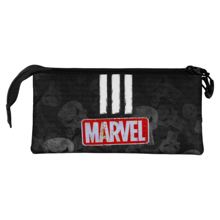 Marvel Punisher Skull Estojo Triplo, Preta ( Imagem 3 de 3 ) - Preview