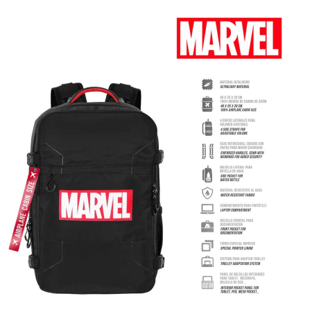 Marvel Comics Mochila Mercury Viagem Cabine Avião 40x20x25cm, Preta ( Imagem 3 de 5 ) - Preview