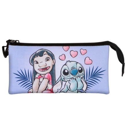 Disney Lilo e Stitch Couple Estojo Triplo, Lilás ( Imagem 2 de 4 ) - Preview