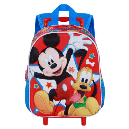 Disney Mickey Mouse Star Mochila 3D com Rodas Pequena, Multicolorido ( Imagem 3 de 5 ) - Preview