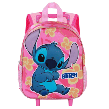 Disney Lilo e Stitch Cute Mochila 3D com Rodas Pequena, Rosa ( Imagem 4 de 5 ) - Preview