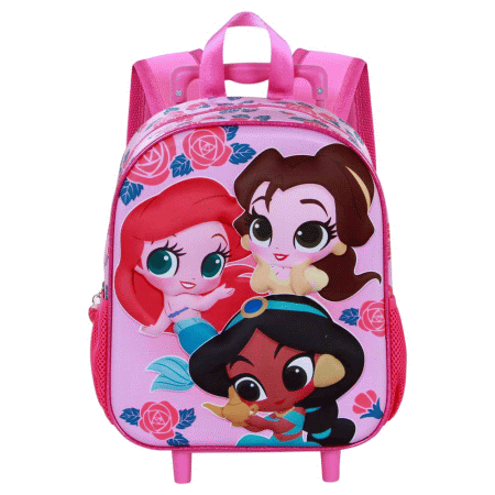 Disney Princesas Flowers Mochila 3D com Rodas Pequena, Rosa ( Imagem 4 de 5 ) - Preview