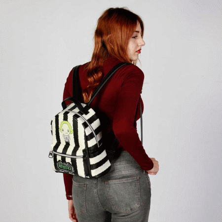 Beetlejuice Stripes Mochila Heady, Branca ( Imagem 2 de 5 ) - Preview