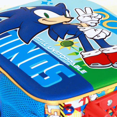 Sonic The Hedgehog - SEGA Unstoppable Mochila 3D com Rodas Pequena, Azul ( Imagem 2 de 5 ) - Preview
