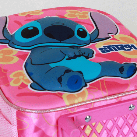 Disney Lilo e Stitch Cute Mochila 3D com Rodas Pequena, Rosa ( Imagem 2 de 5 ) - Preview