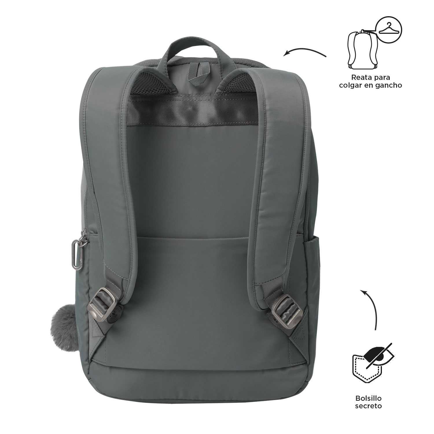 Mochila Totto Adelaide 2025 Cinza 41,5X28,5X13,5Cm Ma04Ade00325160G56 ( Imagem 3 de 4 ) - Preview
