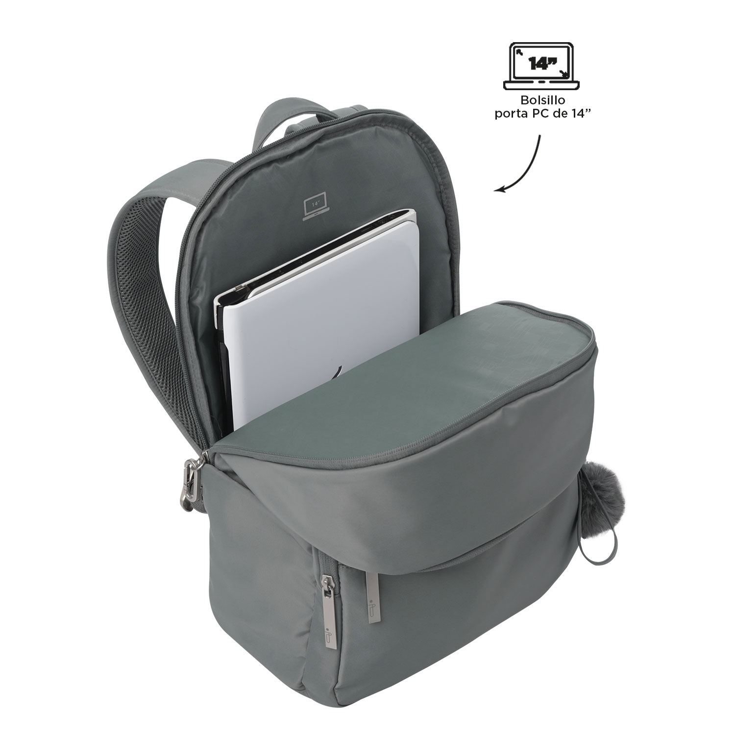 Mochila Totto Adelaide 2025 Cinza 41,5X28,5X13,5Cm Ma04Ade00325160G56 ( Imagem 4 de 4 ) - Preview