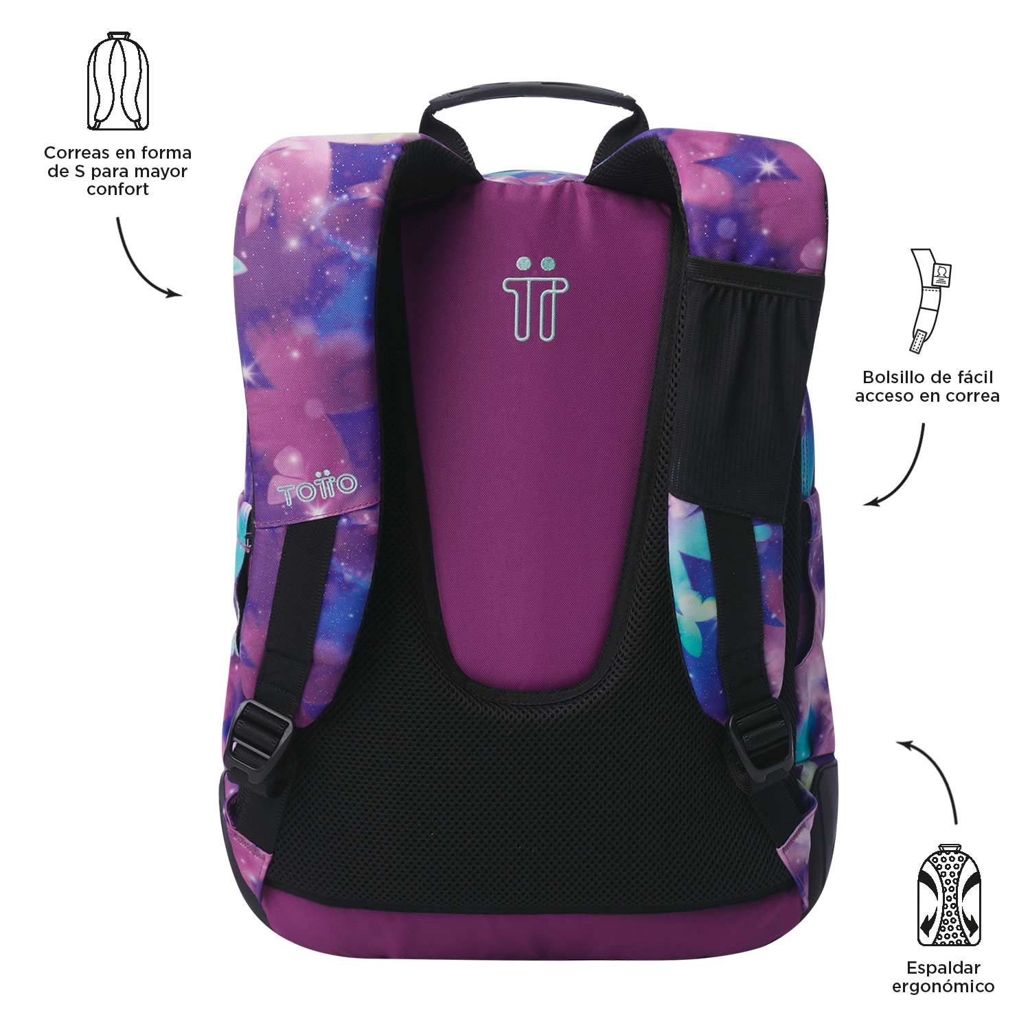 Mochila Totto Rayol 5Q6 Glitter 2025 44X33X13,5Cm Ma04Eco0022511N5Q6 ( Imagem 3 de 4 ) - Preview