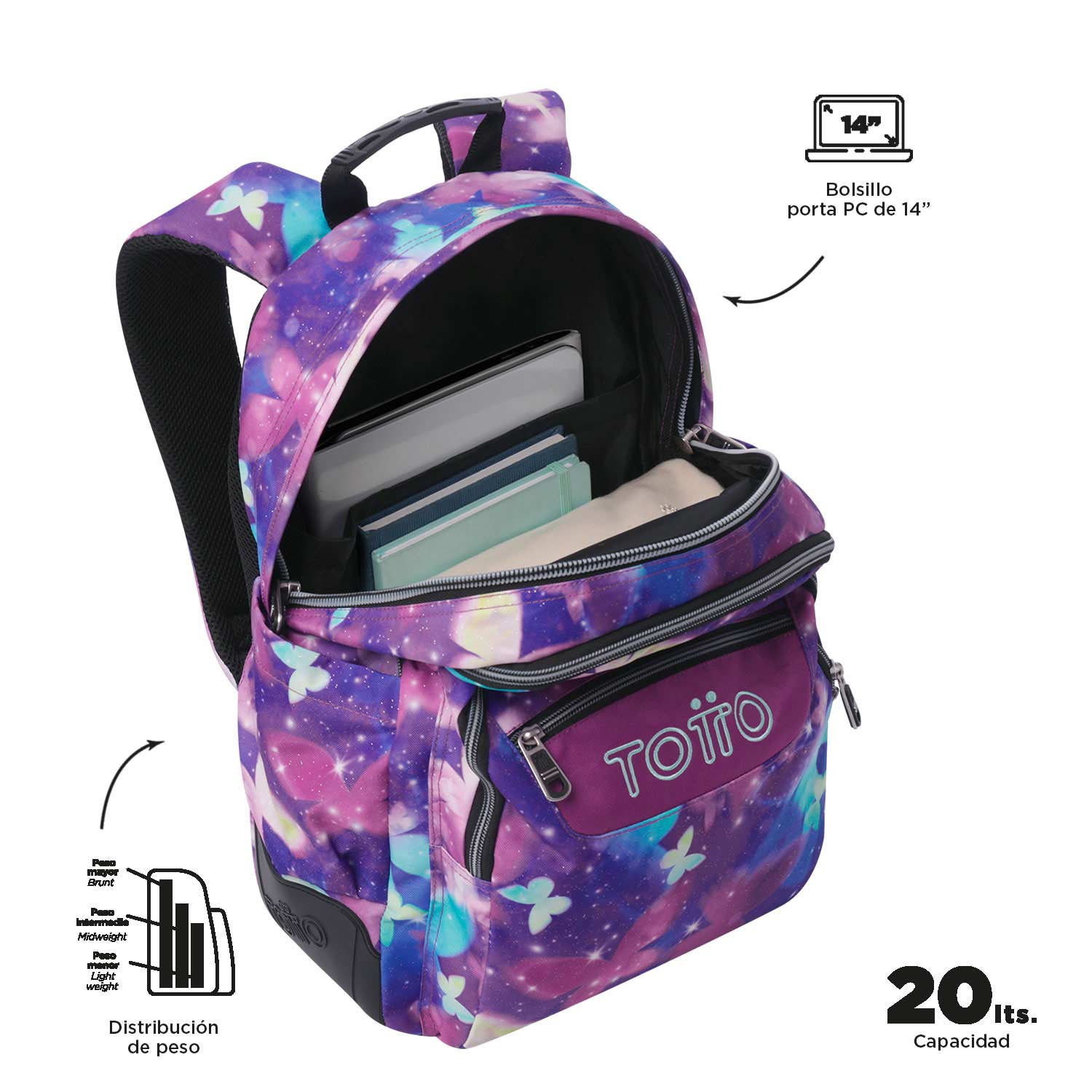 Mochila Totto Rayol 5Q6 Glitter 2025 44X33X13,5Cm Ma04Eco0022511N5Q6 ( Imagem 4 de 4 ) - Preview