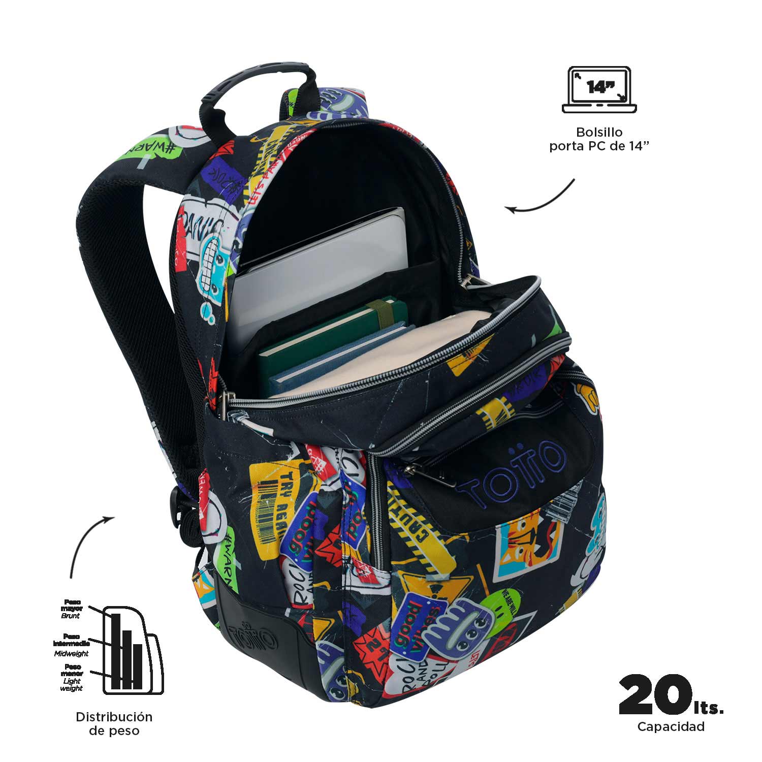 Mochila Totto Rayol 8C5 2025 44X33X13,5Cm Ma04Eco0022516N8C5 ( Imagem 4 de 4 ) - Preview