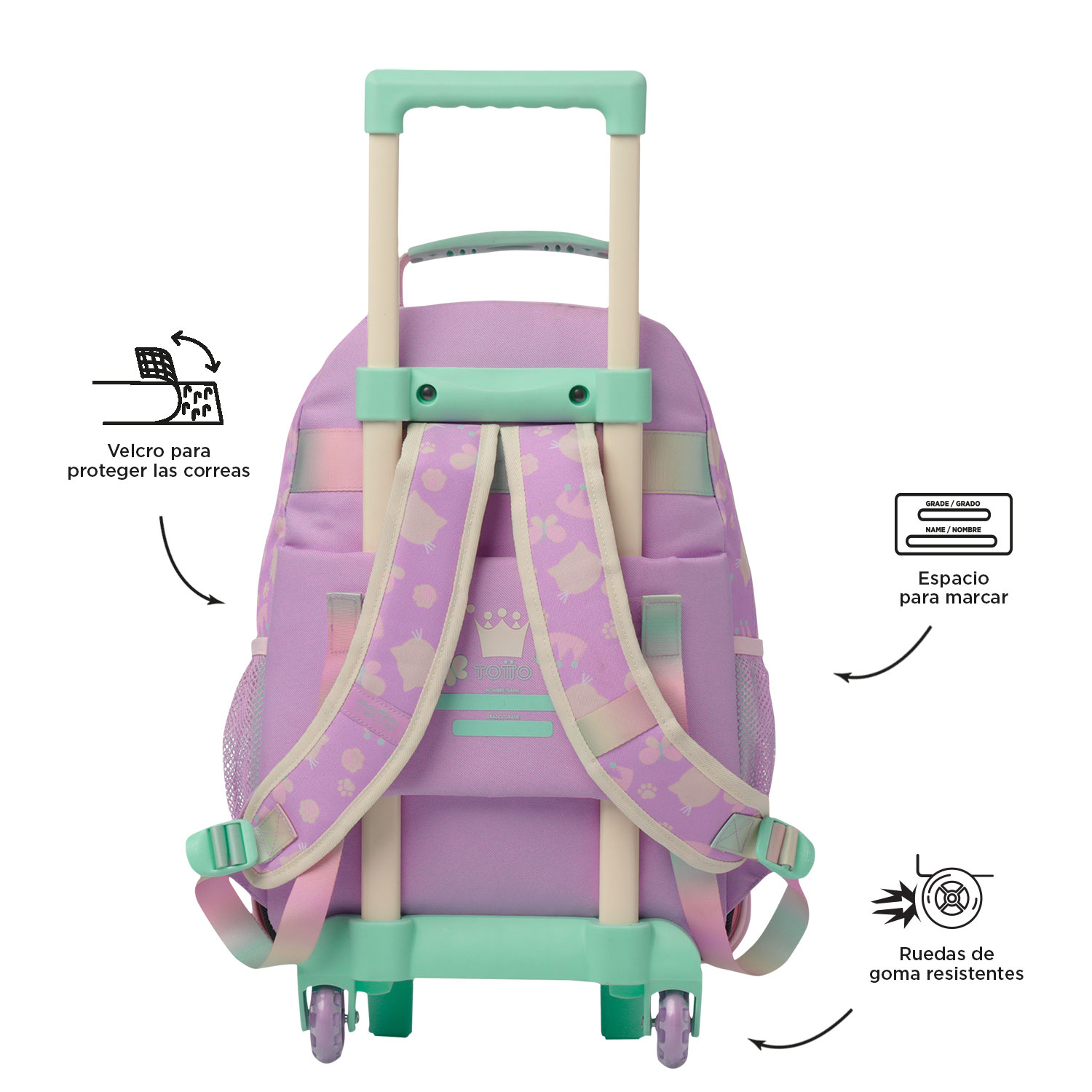 Mochila Trolley Totto Queen Cat 2025 41,5X30X19Cm Mj03Qct00525101K5M ( Imagem 2 de 3 ) - Preview