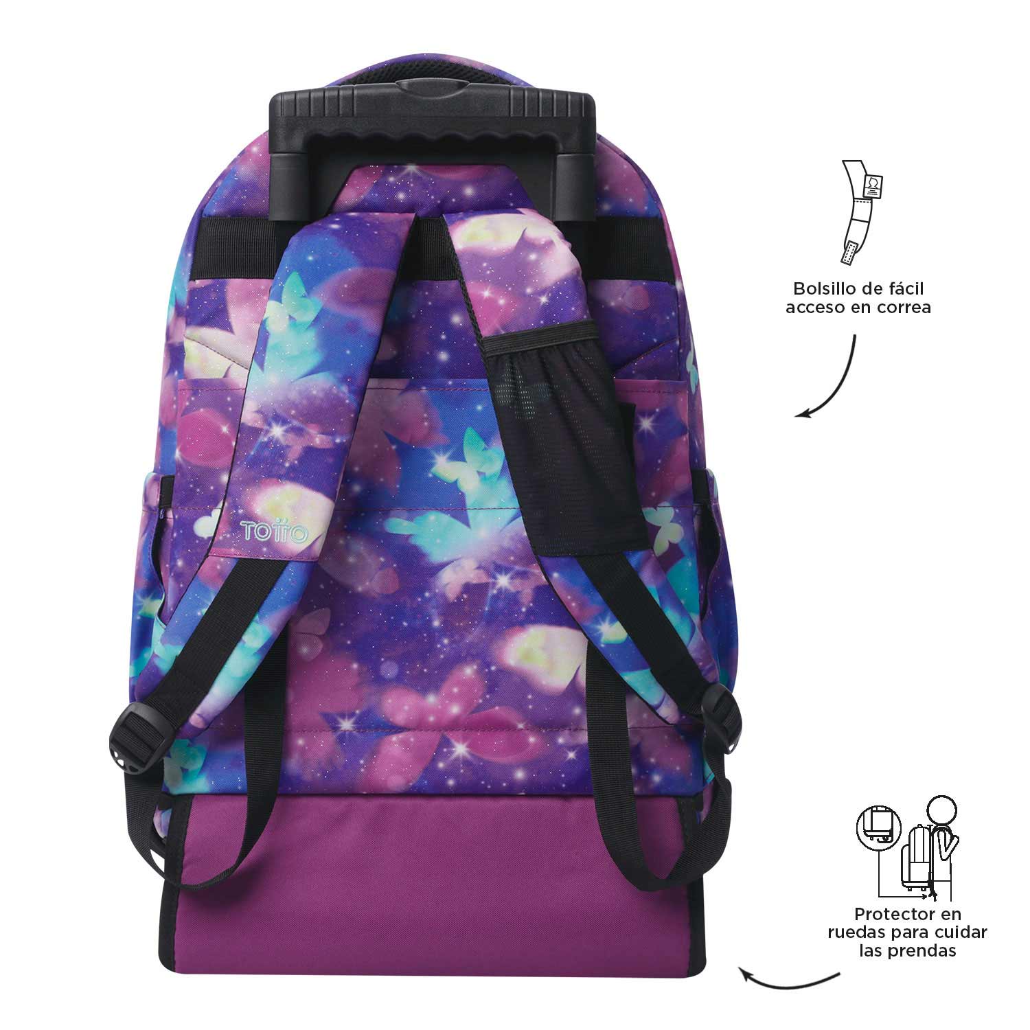 Mochila Trolley Totto Renglones 5Q6 Glitter 2025 45,5X32X17,5Cm Ma03Eco0062511P5Q6 ( Imagem 4 de 4 ) - Preview