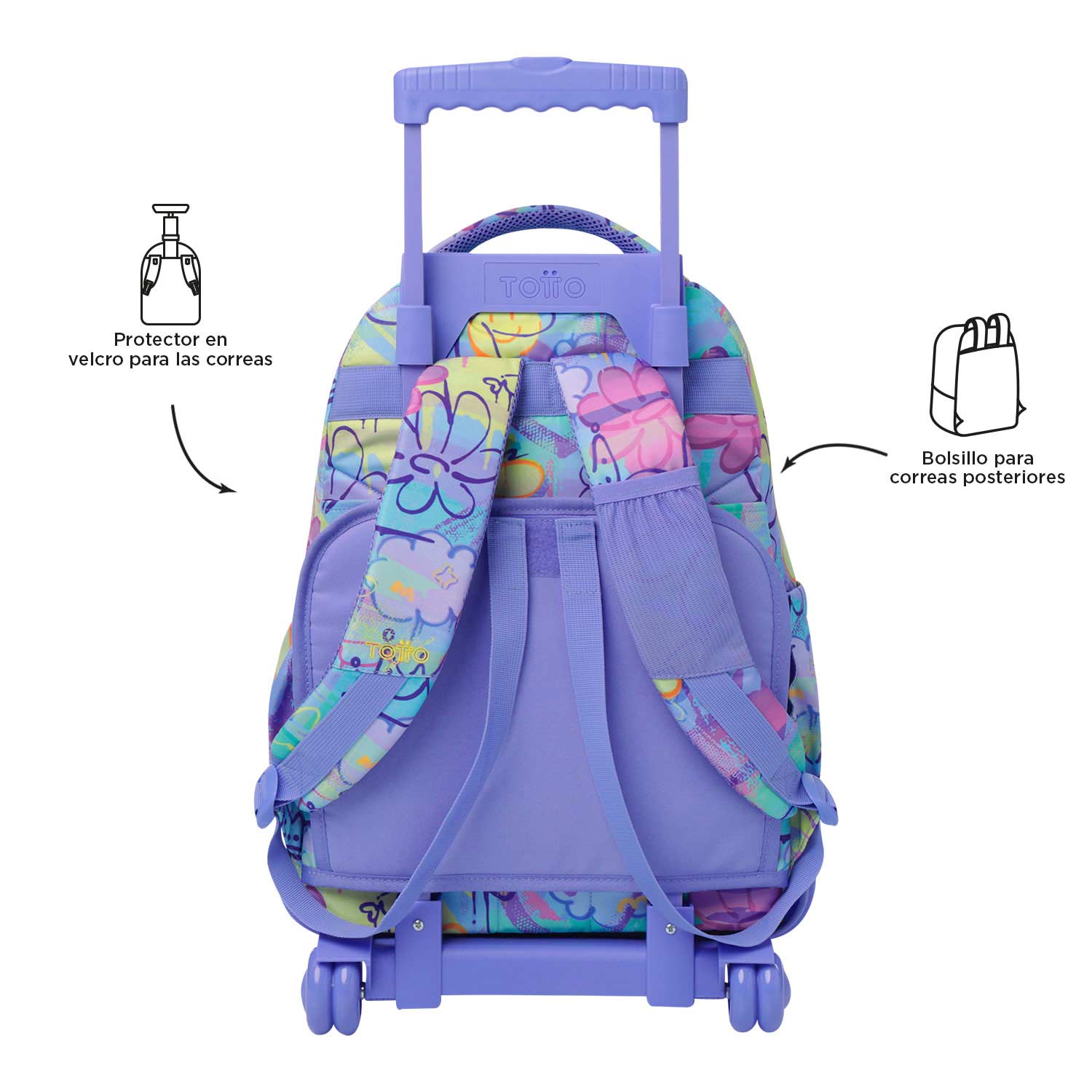 Mochila Trolley Totto Renglones 5Q8 2025 45,5X32X17,5Cm Ma03Eco0062516P5Q8 ( Imagem 3 de 4 ) - Preview