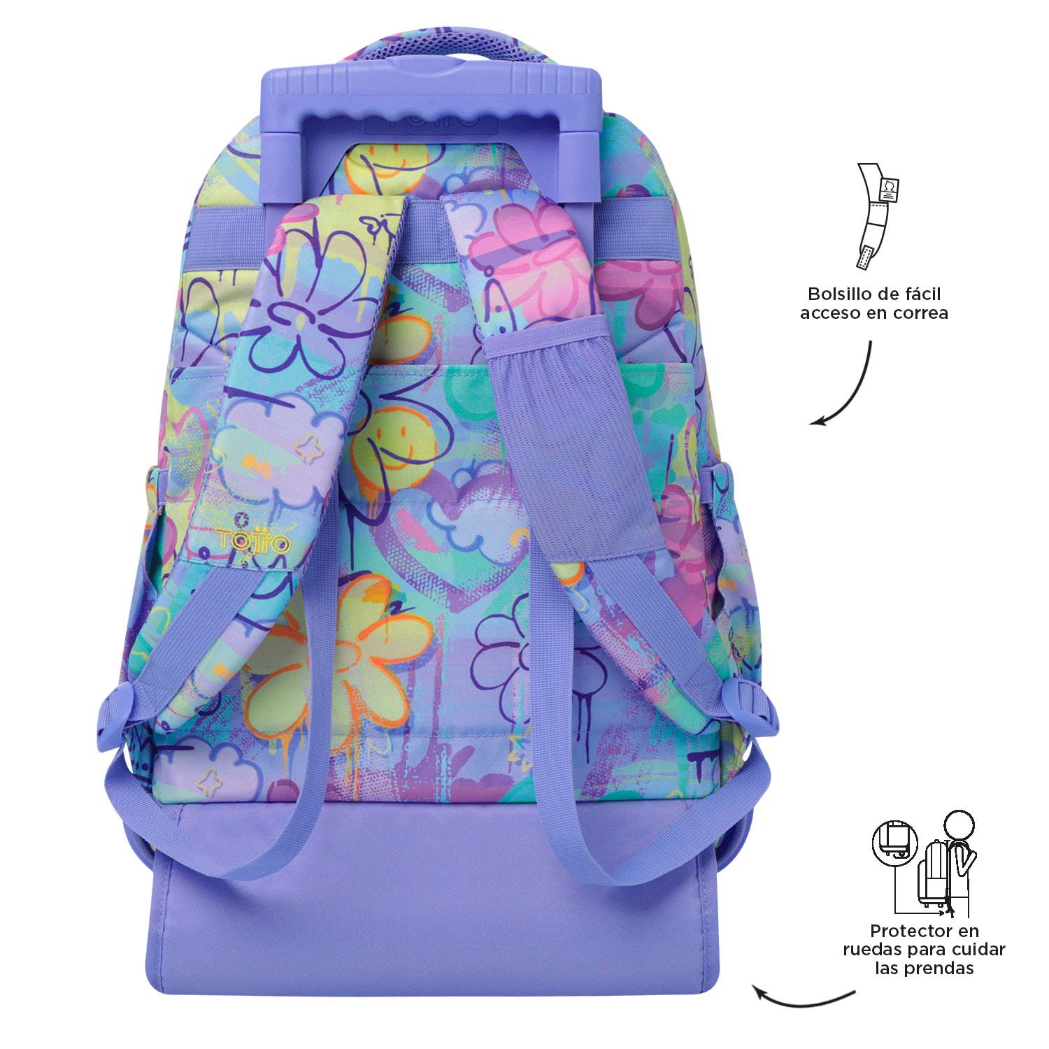 Mochila Trolley Totto Renglones 5Q8 2025 45,5X32X17,5Cm Ma03Eco0062516P5Q8 ( Imagem 4 de 4 ) - Preview