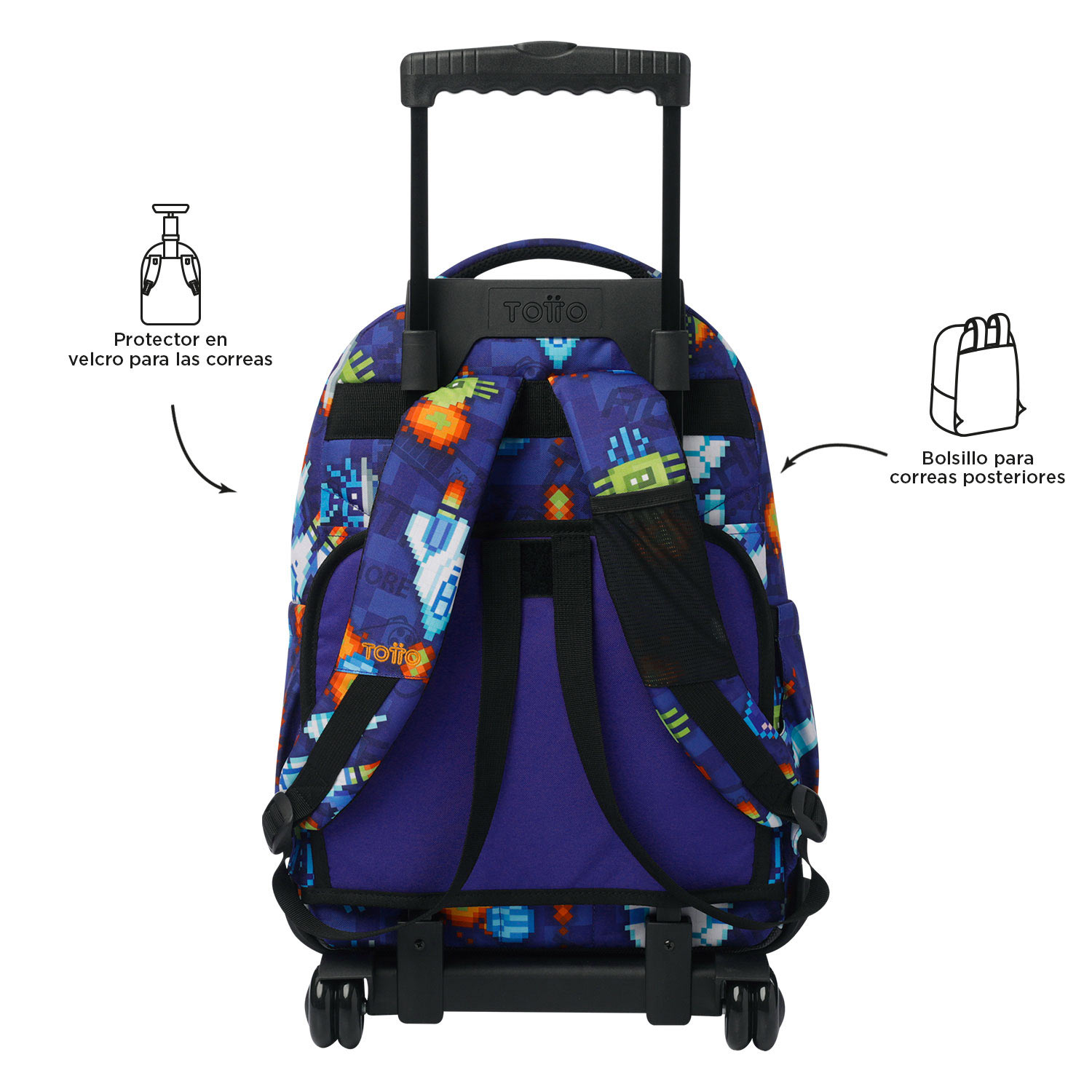 Mochila Trolley Totto Renglones 8Fk 2025 45,5X32X17,5Cm Ma03Eco0062516P8Fk ( Imagem 2 de 3 ) - Preview