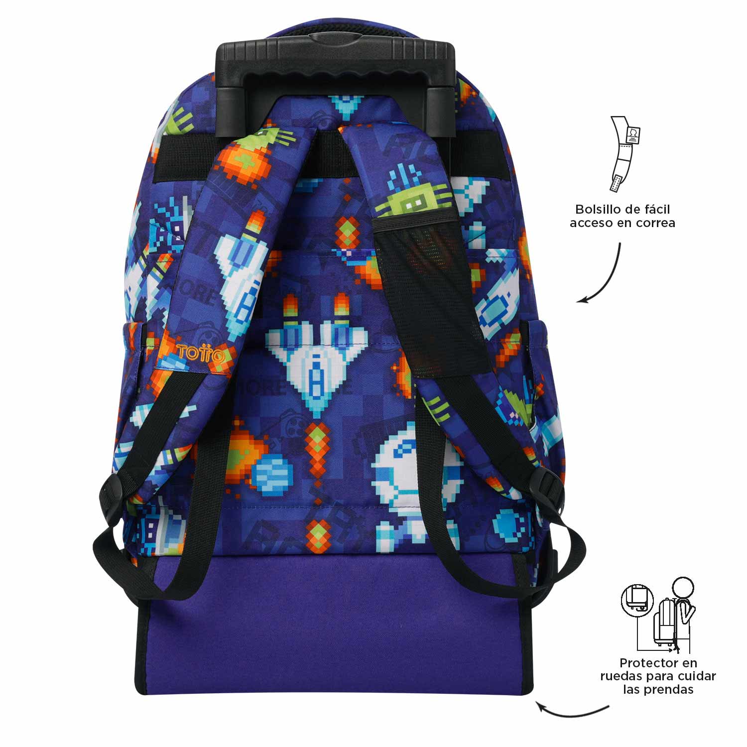Mochila Trolley Totto Renglones 8Fk 2025 45,5X32X17,5Cm Ma03Eco0062516P8Fk ( Imagem 3 de 3 ) - Preview