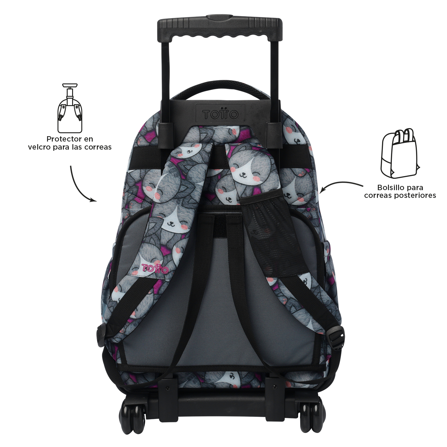 MOCHILA C/RODAS ESCOLAR TOTTO 8 A 12 ANOS RENGLONES 7YI ( Imagem 4 de 4 ) - Preview