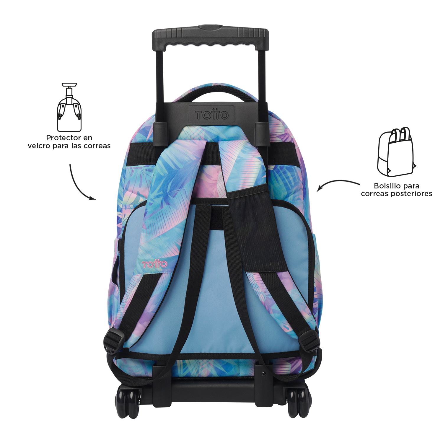MOCHILA C/RODAS ESCOLAR TOTTO RENGLONES 0FB  45,5 x 32 x 18 cm ( Imagem 4 de 4 ) - Preview
