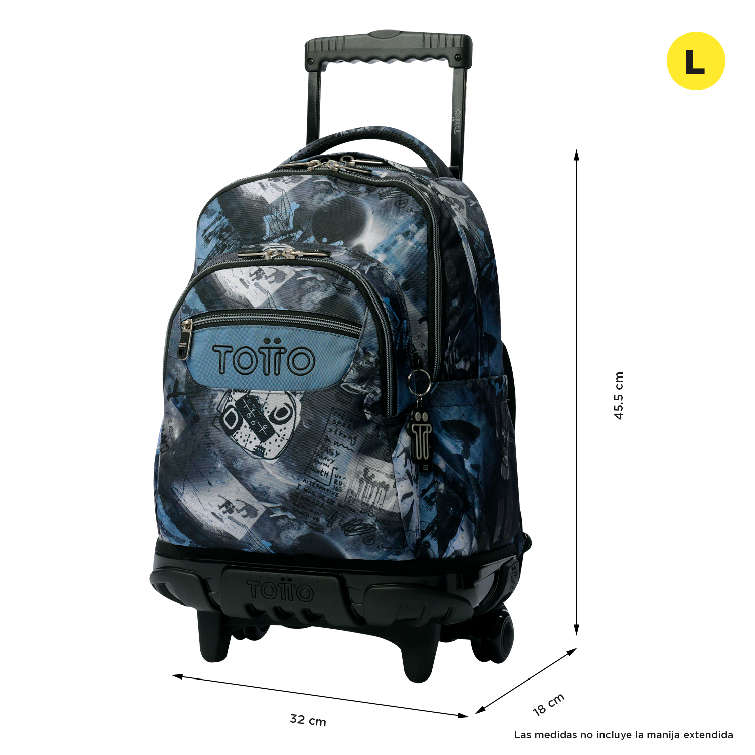 MOCHILA C/RODAS ESCOLAR TOTTO 8 A 12 ANOS RENGLONES 0G6 ( Imagem 3 de 4 ) - Preview