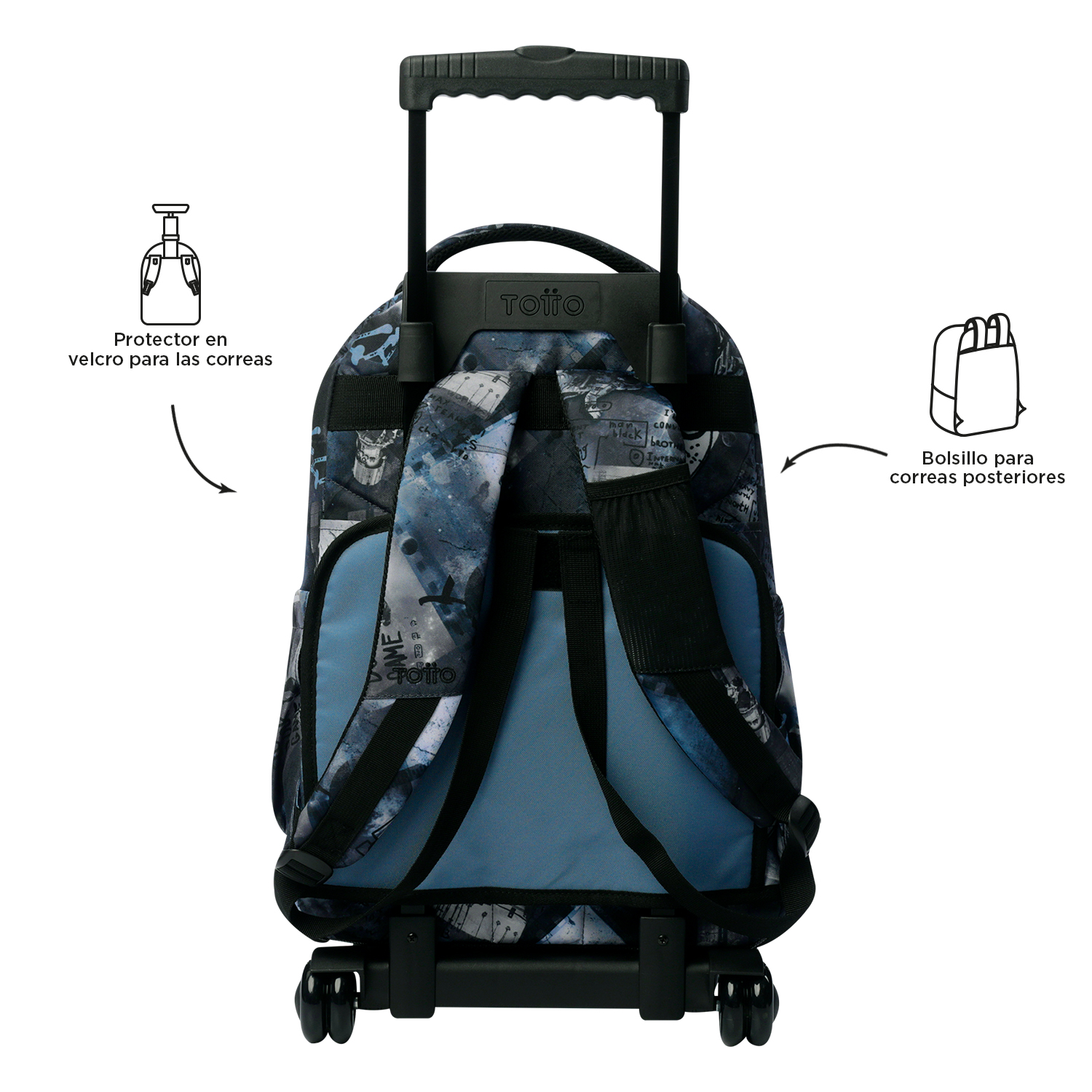 MOCHILA C/RODAS ESCOLAR TOTTO 8 A 12 ANOS RENGLONES 0G6 ( Imagem 4 de 4 ) - Preview