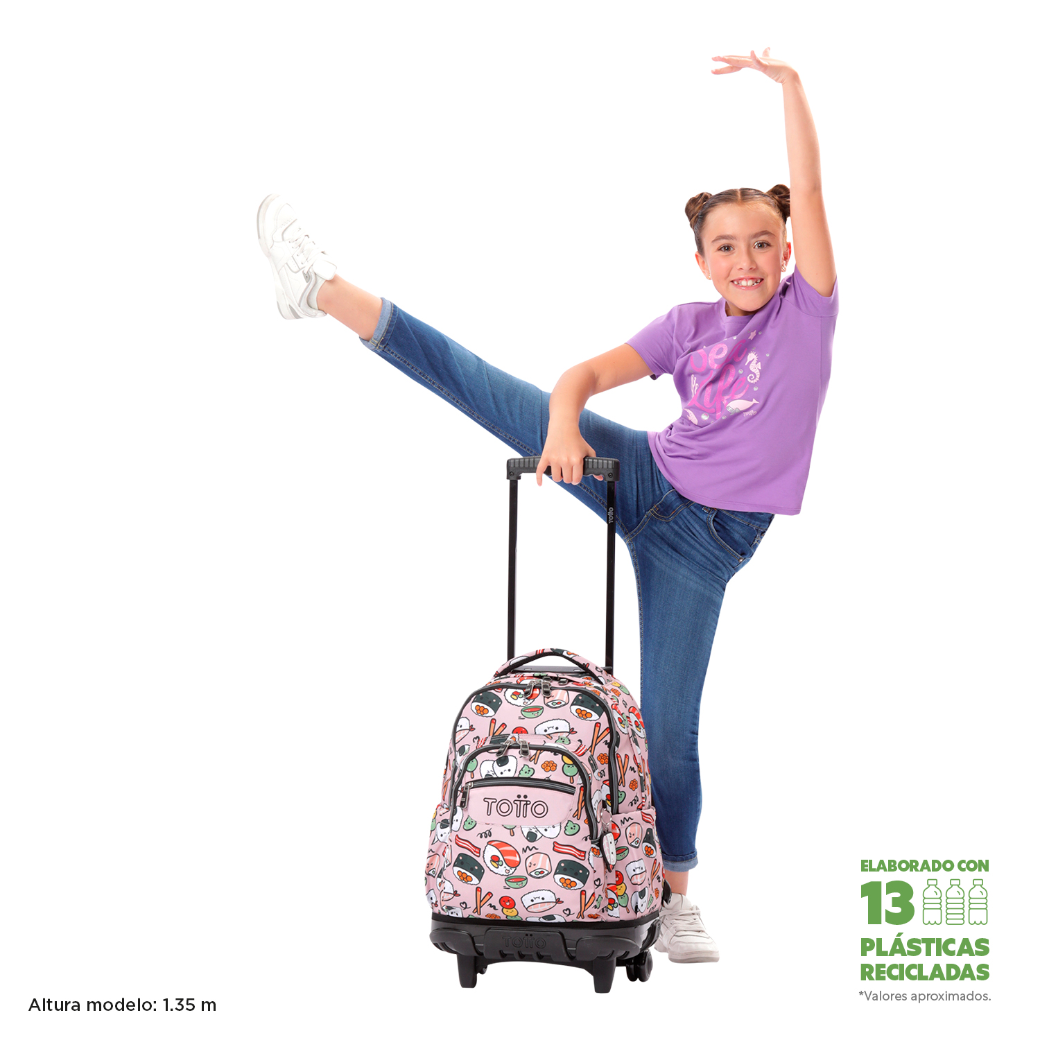 MOCHILA C/RODAS ESCOLAR TOTTO 8 A 12 ANOS RENGLONES 1KD ( Imagem 2 de 4 ) - Preview