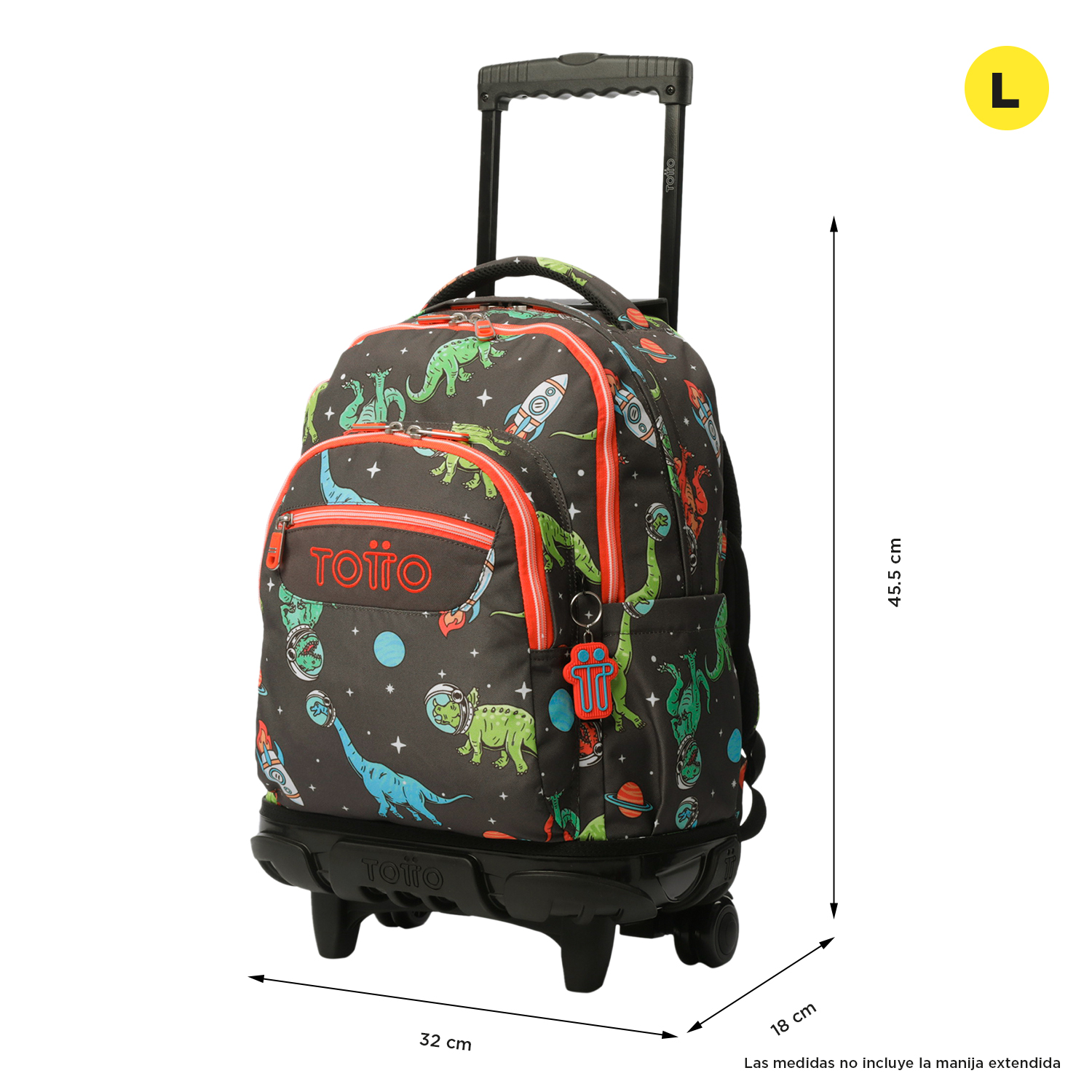MOCHILA C/RODAS ESCOLAR TOTTO RENGLONES 1WE  45,5 x 32 x 18 cm ( Imagem 3 de 4 ) - Preview